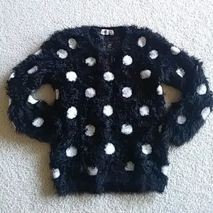 Fuzzy polka dot sweater